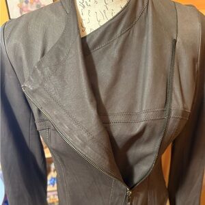 Illia Elegant Dark Brown Leather Jacket for Women